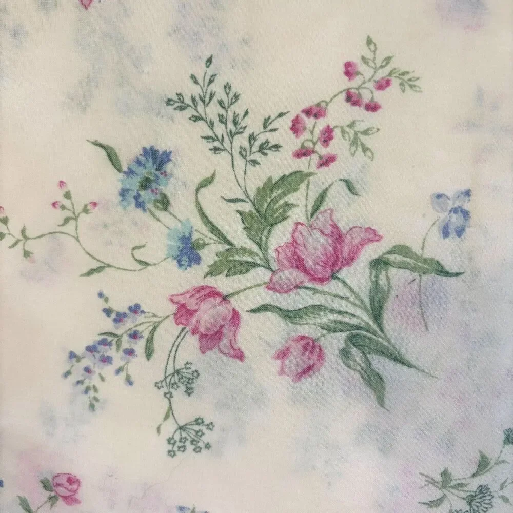 Vintage King Size Shabby Chic Floral Pillowcase • Wildflower Bouquet Cottagecore